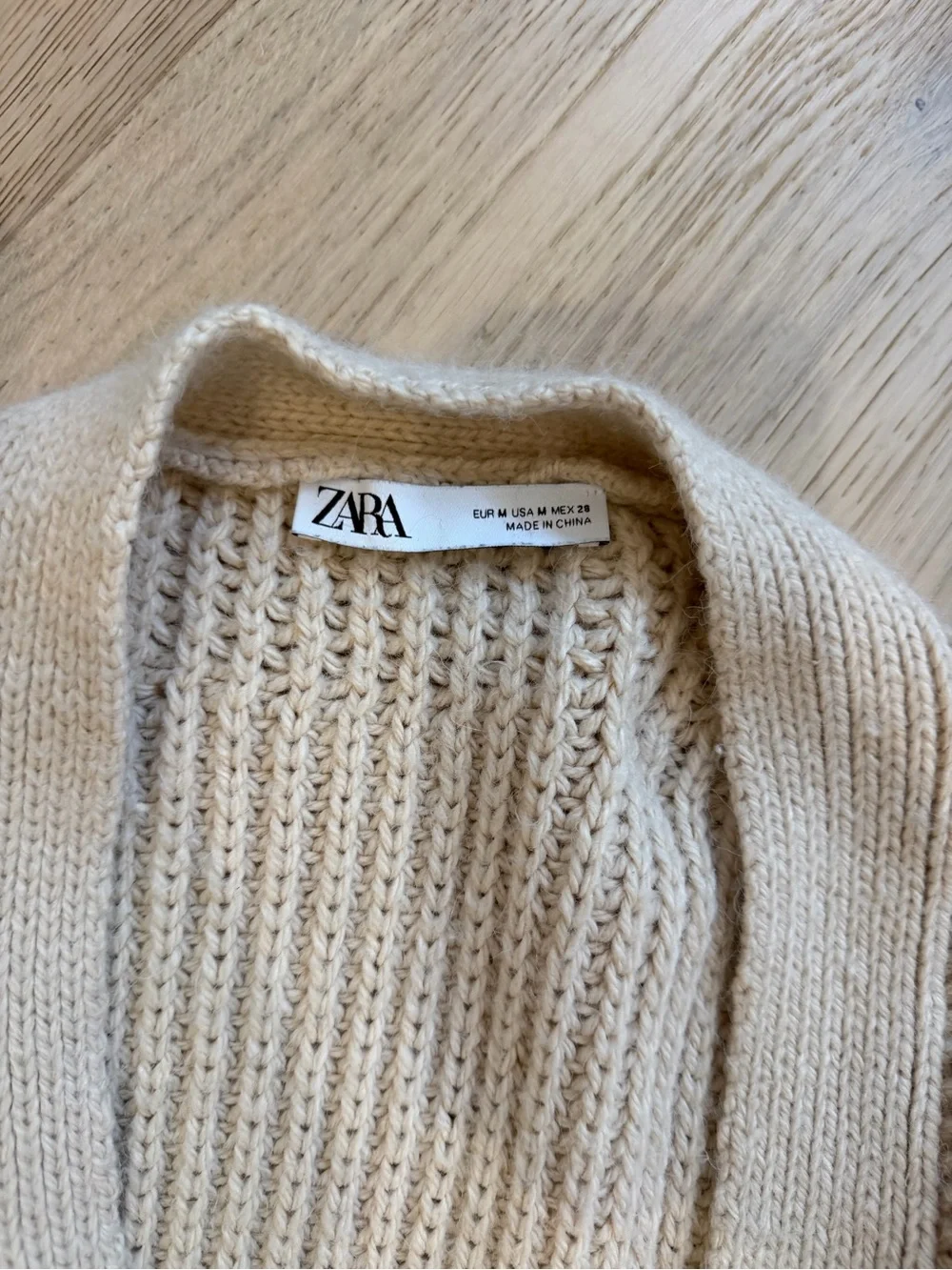 Zara Cream Knit Belted Cardigan - Picture 7 of 7